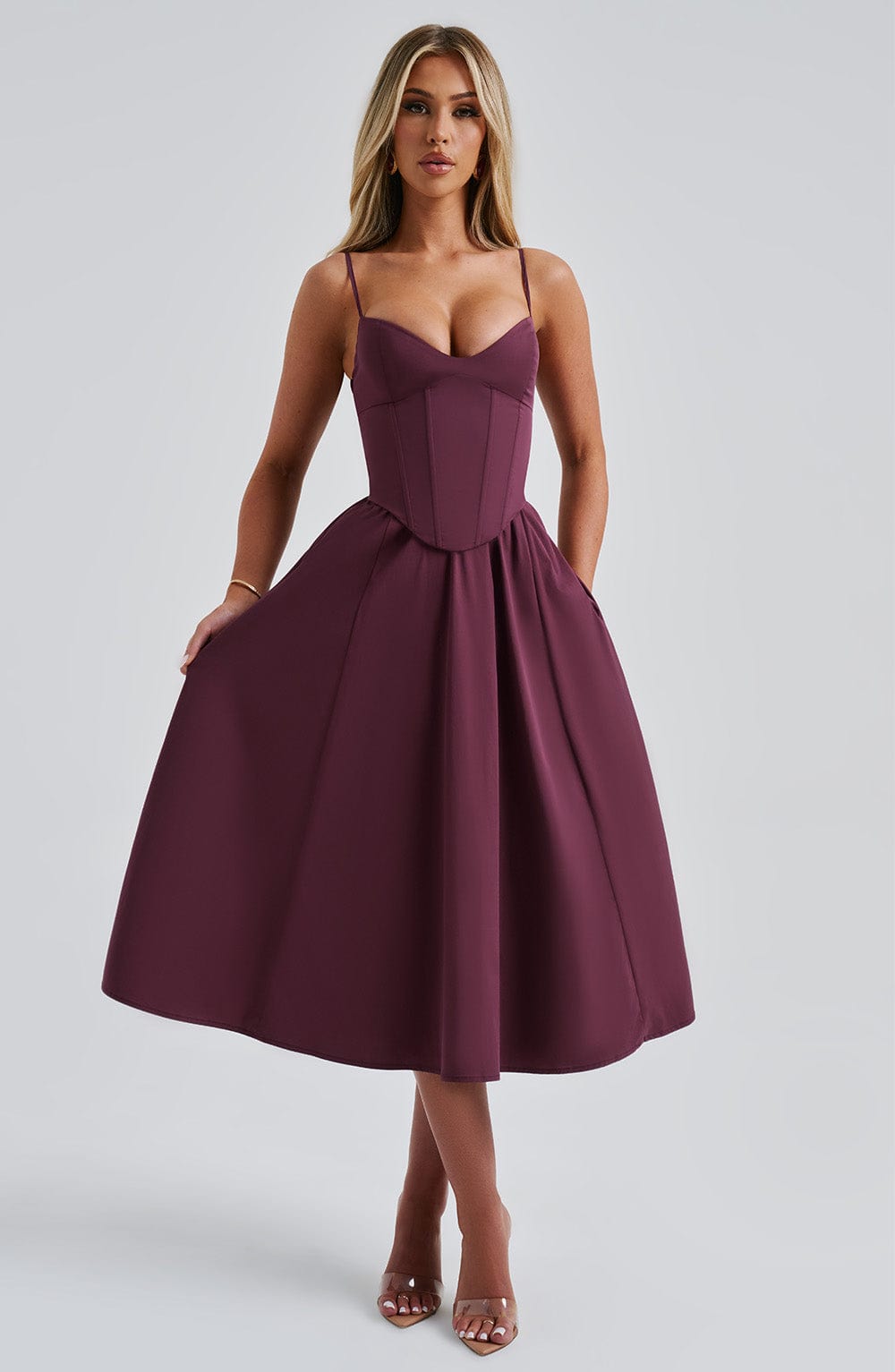 MAILEEN | Elegante Vestito Midi in Stile Corsetto