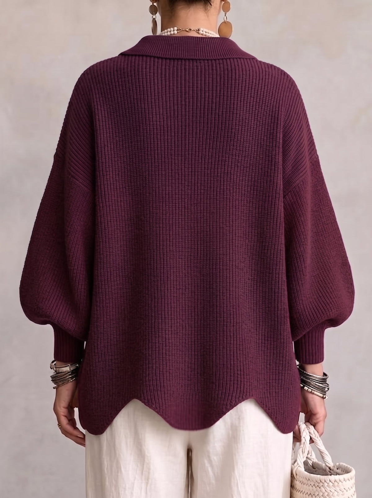 Eleonora | Cardigan Oversize con Bottoni Metallici Grandi