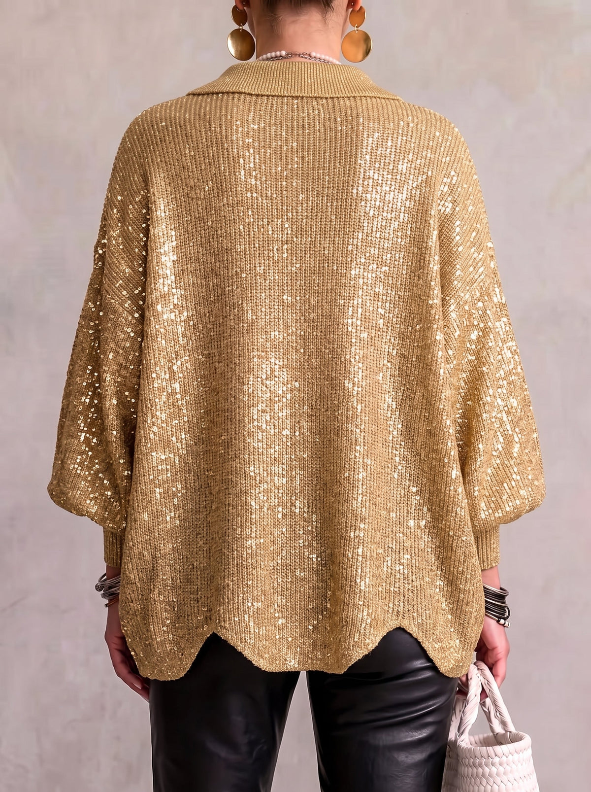 Eleonora | Cardigan Oversize con Bottoni Metallici Grandi