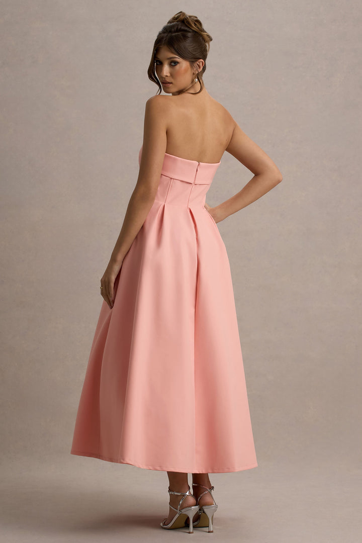 ANNE | Vestito Midi Elegante con Scollatura Senza Spalline