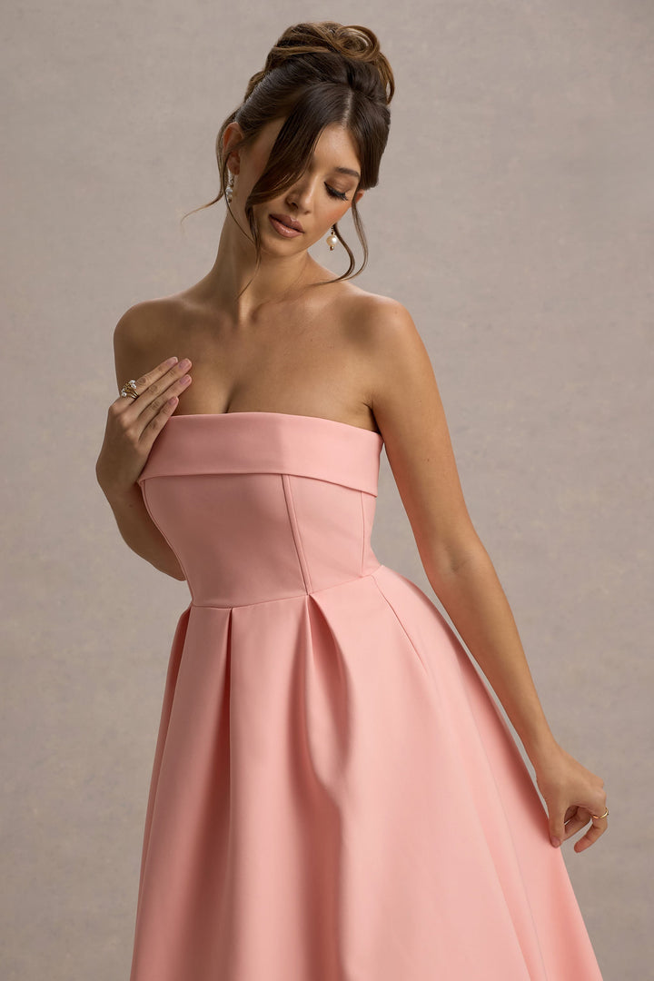 ANNE | Vestito Midi Elegante con Scollatura Senza Spalline