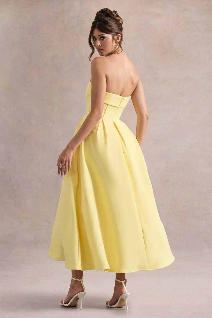 ANNE | Vestito Midi Elegante con Scollatura Senza Spalline